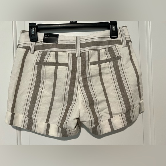 EXPRESS MIDI linen striped shorts size O - Picture 10 of 11
